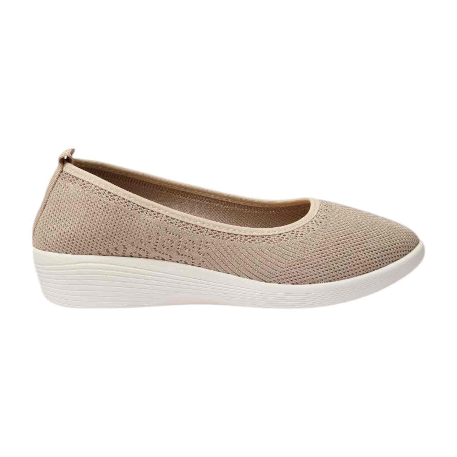 Women Shoes Beige Slip On