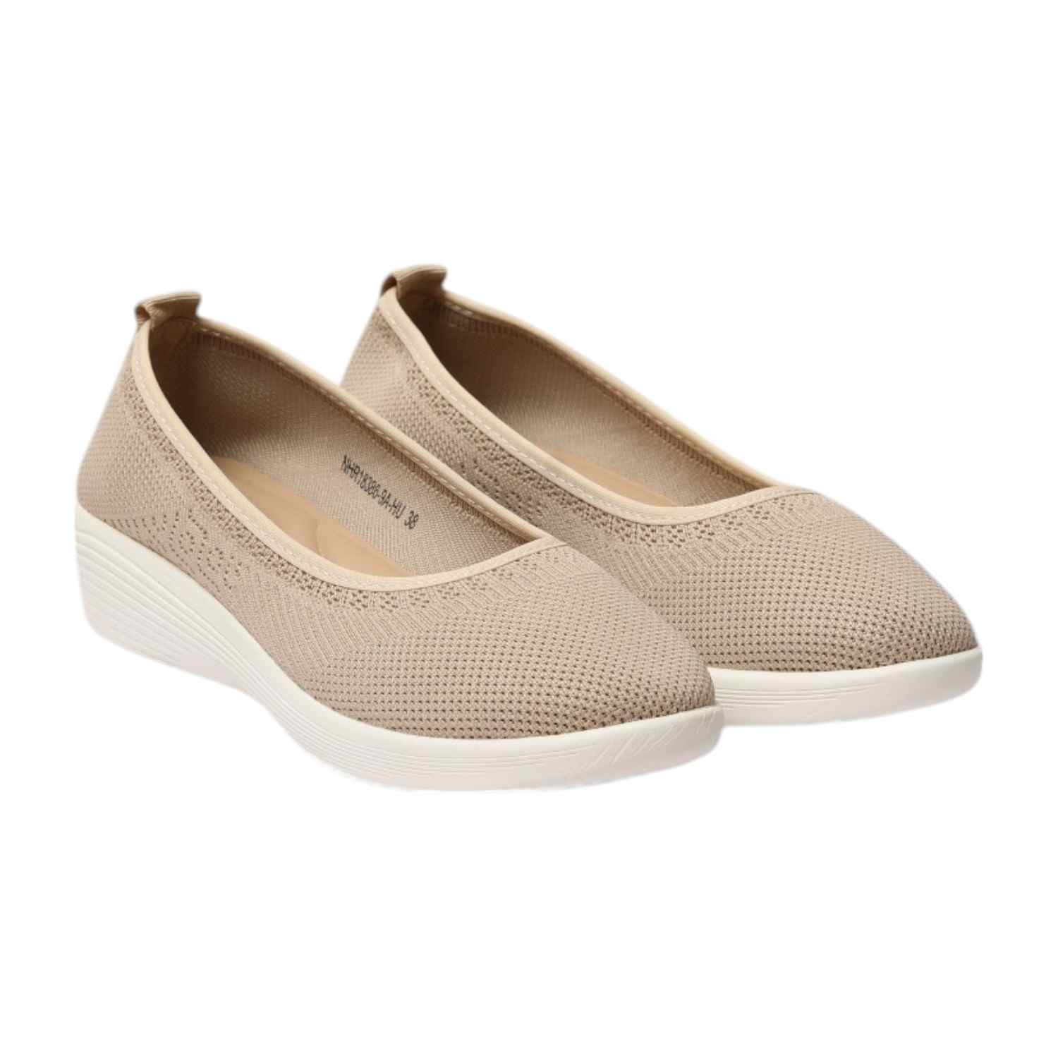 Women Shoes Beige Slip On
