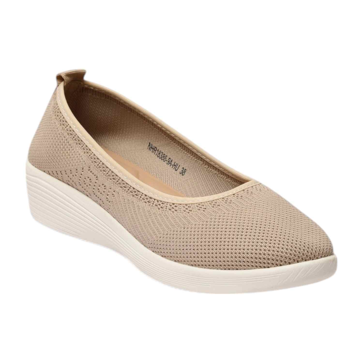 Women Shoes Beige Slip On