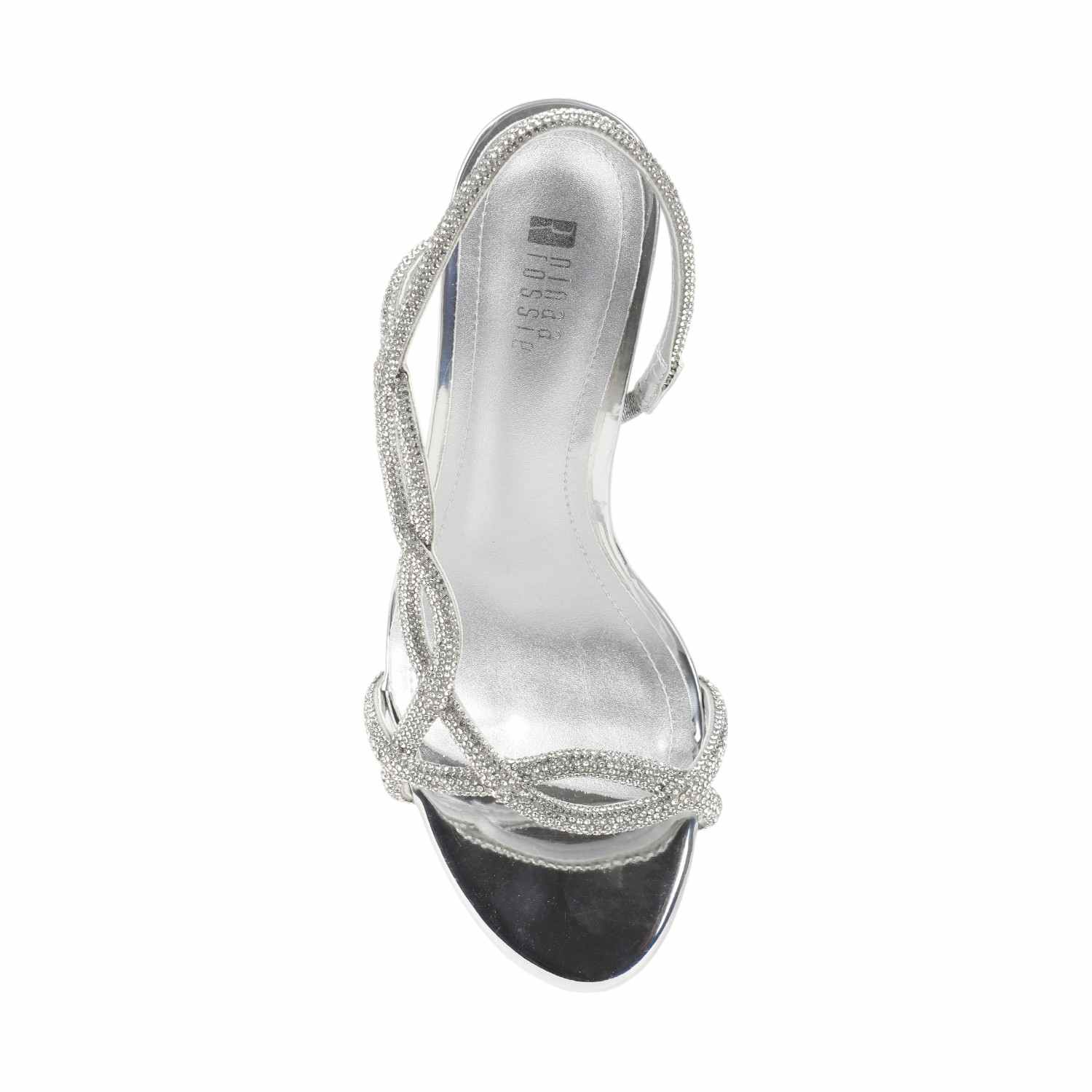 Pinkleaf Silver Stone Work Heel Sandals