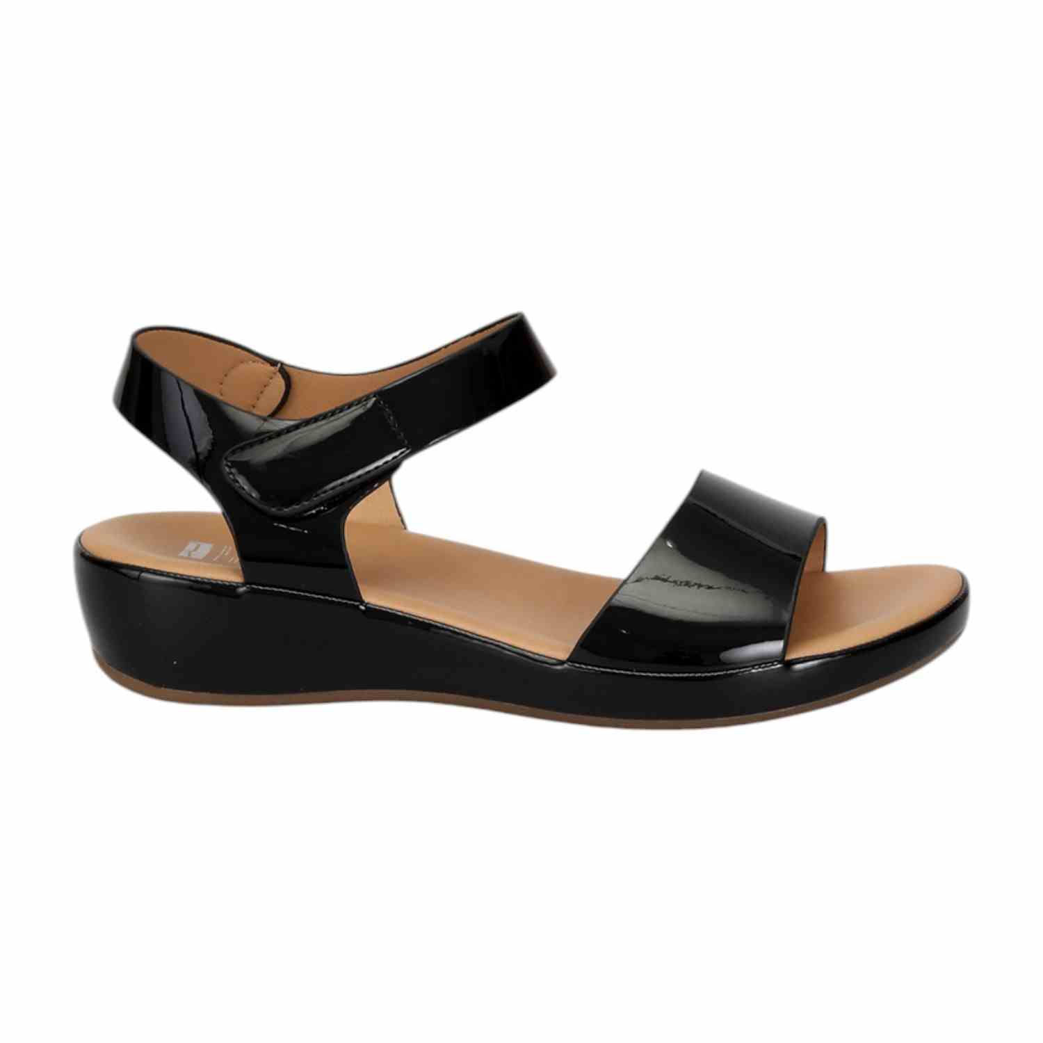 Women Black Sandals with Velcro Fastening