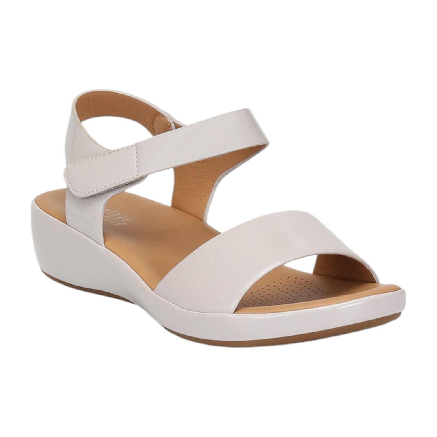 Women Grey Sandals with Velcro Fastening