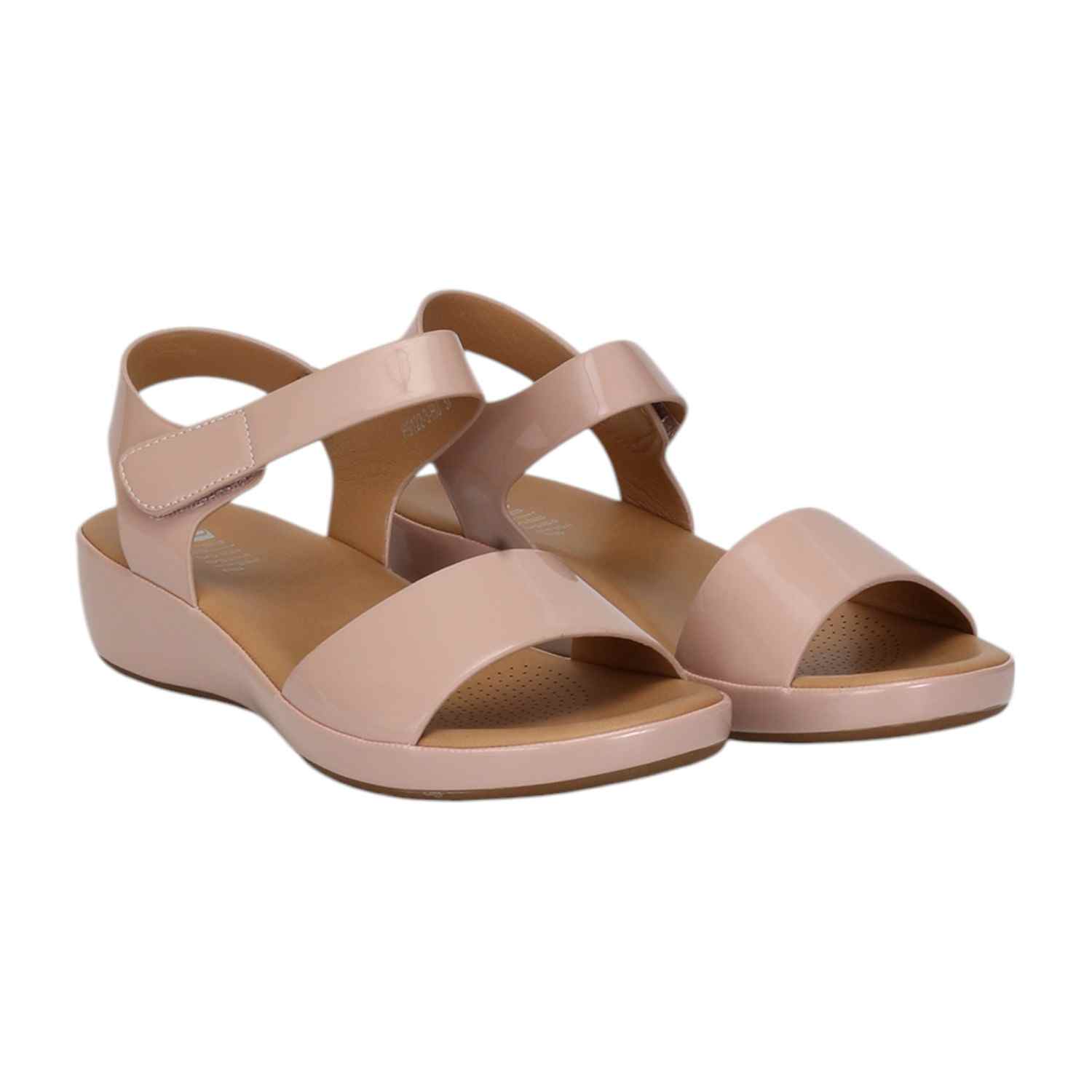 Women Peach Sandals with Velcro Fastening