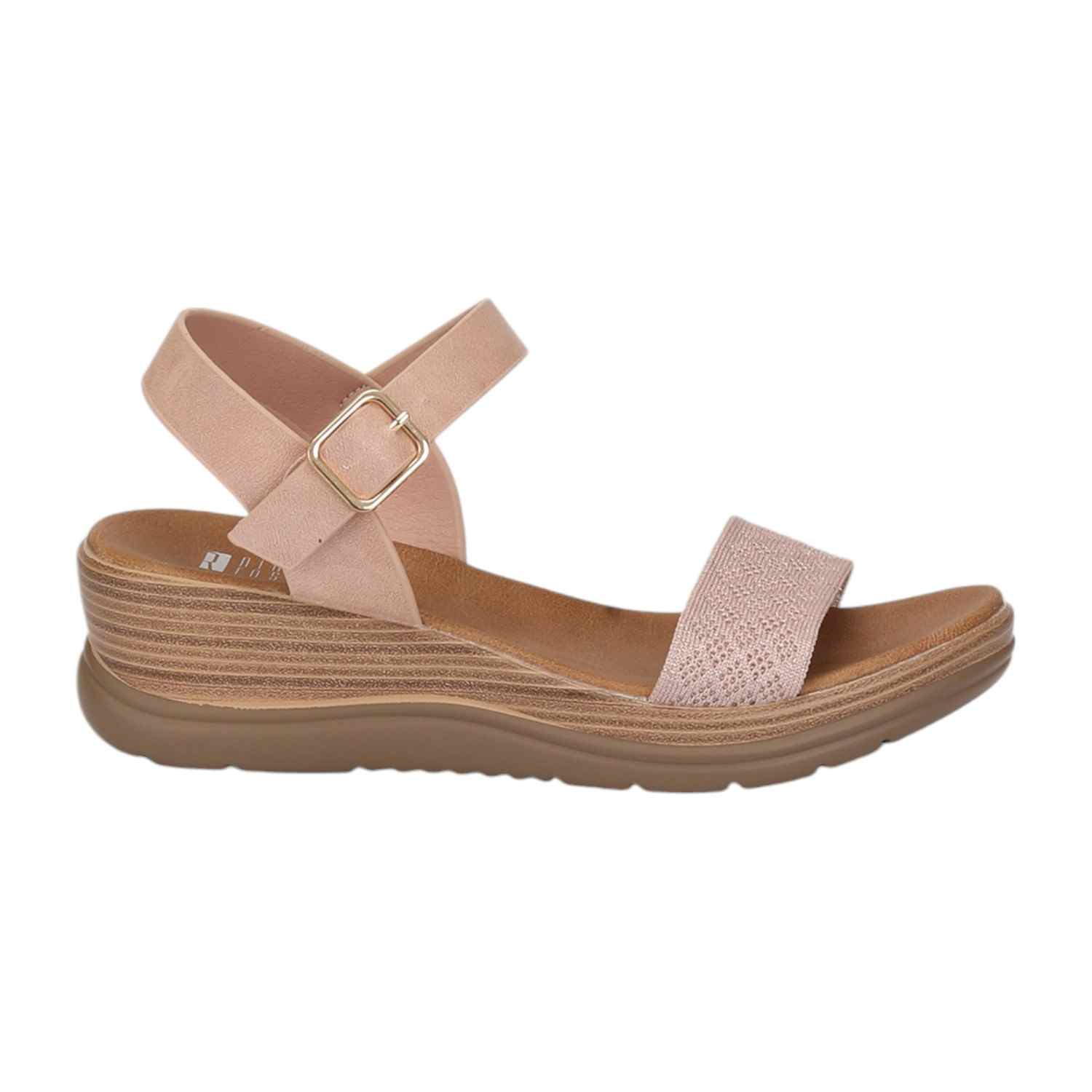 Women Pink Mesh Wedge Sandals