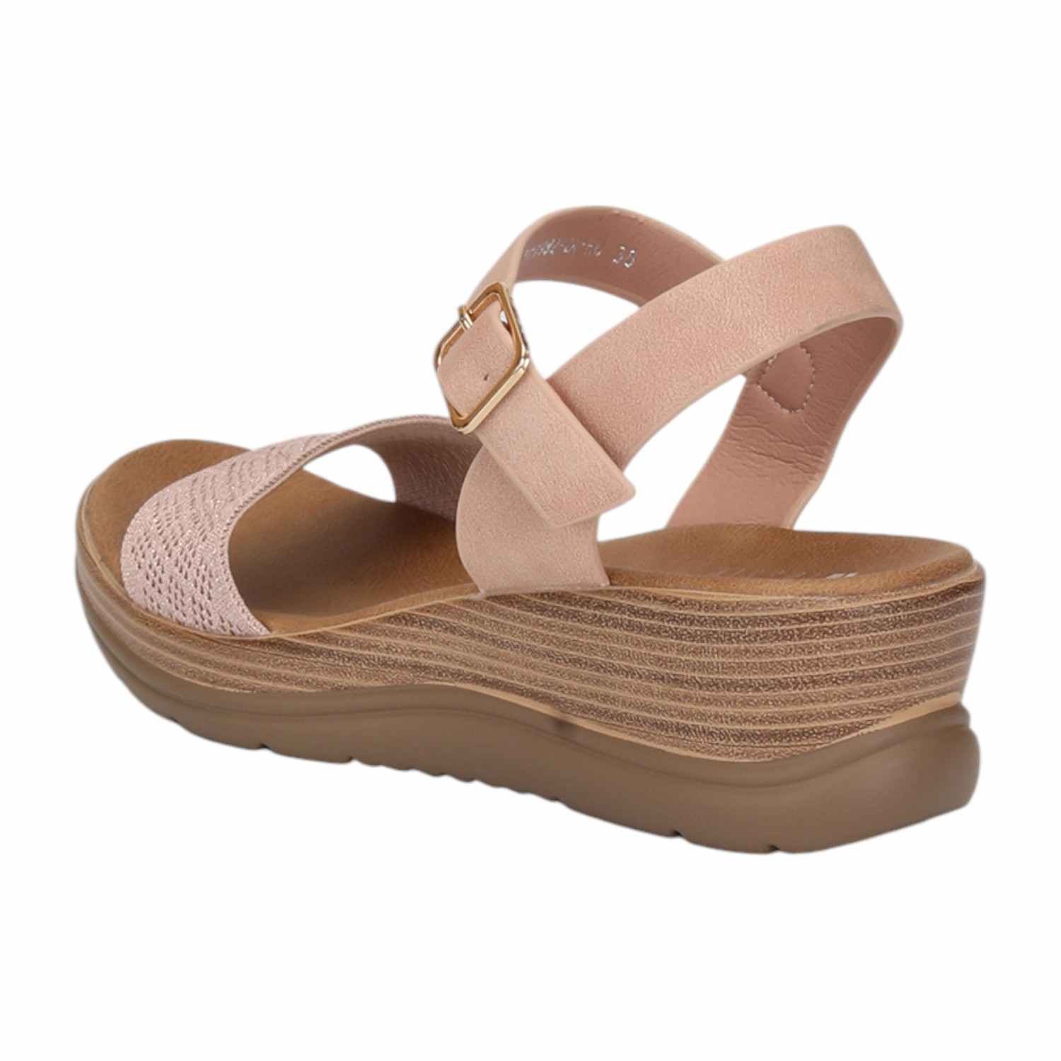 Women Pink Mesh Wedge Sandals