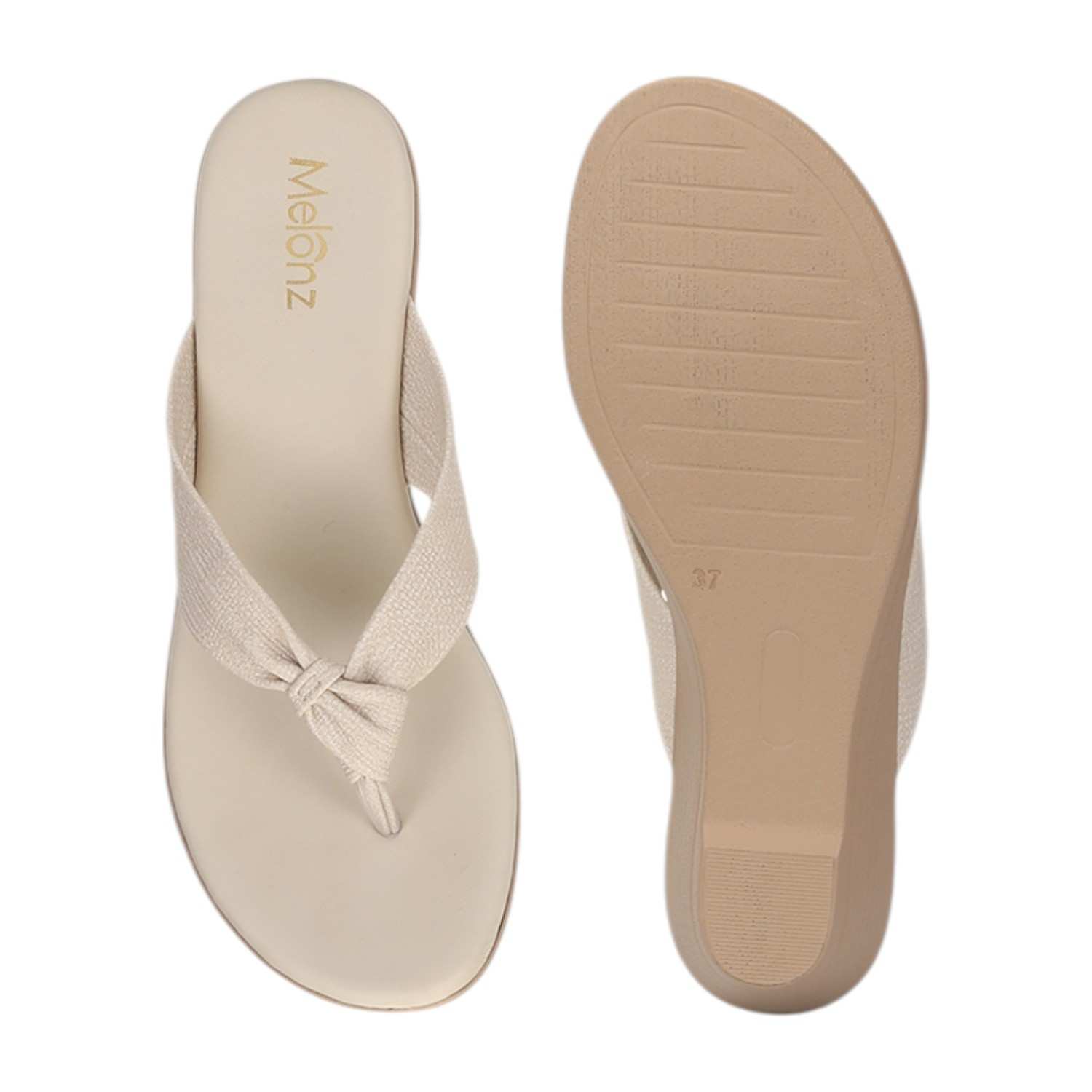 Women Thong Beige Casual Heel