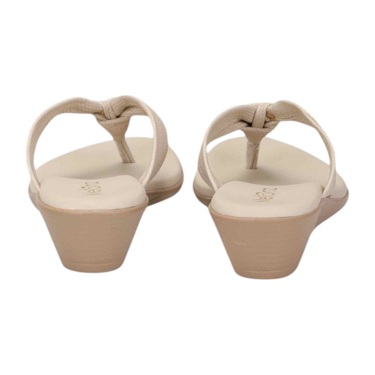 Women Thong Beige Casual Heel