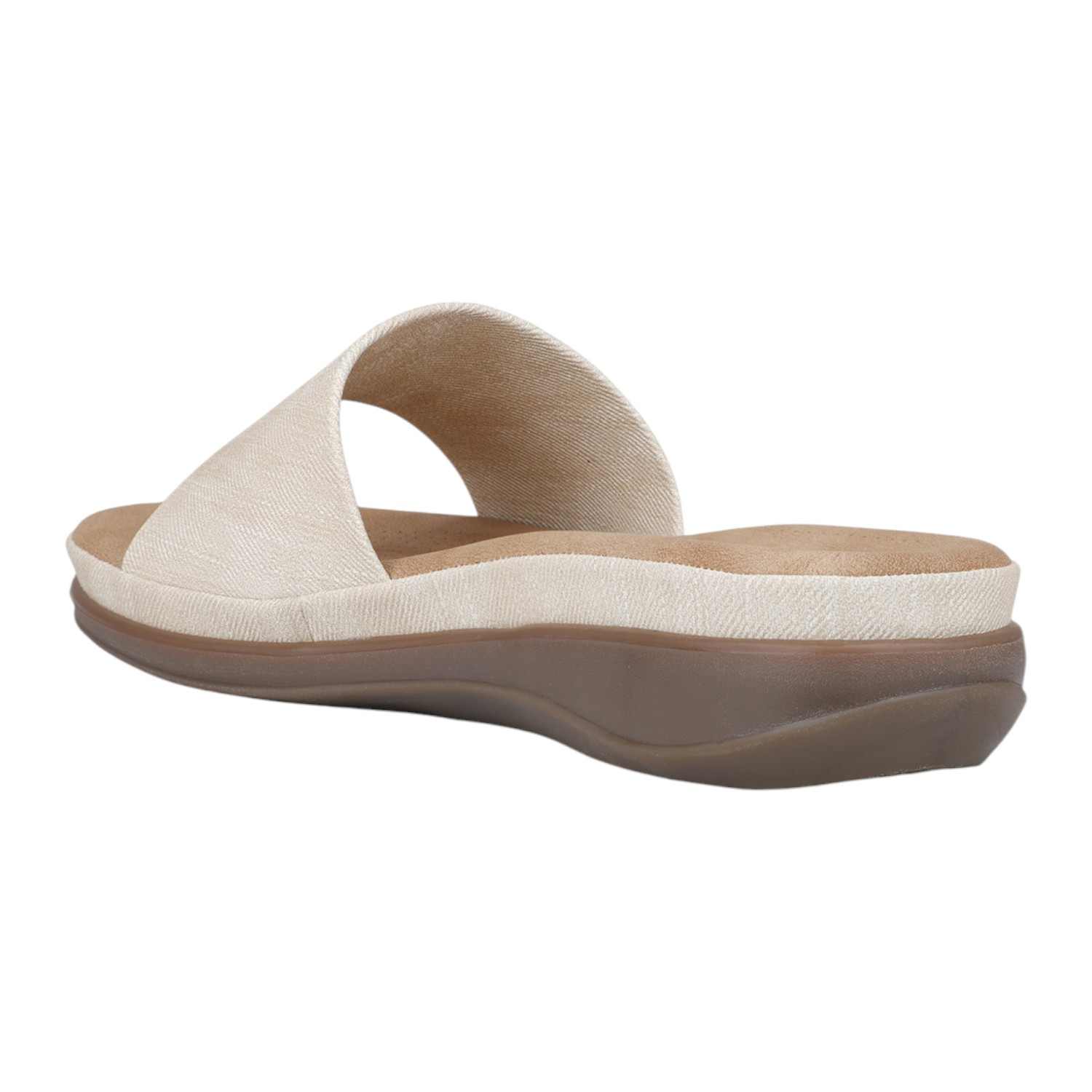 Inc.5 | Women Cream Criss-Cross Strap Comfort Wedge Slides