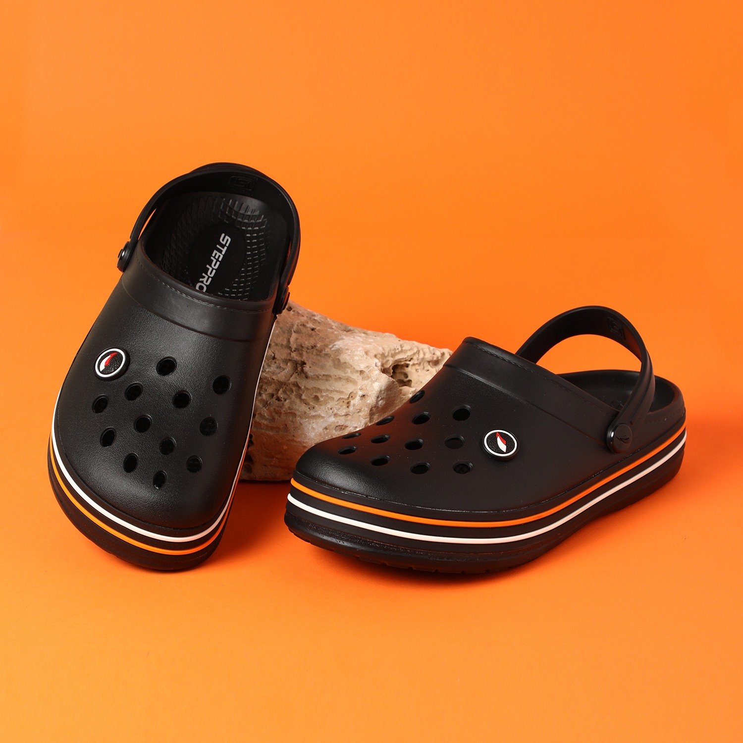 Men Black Clogs