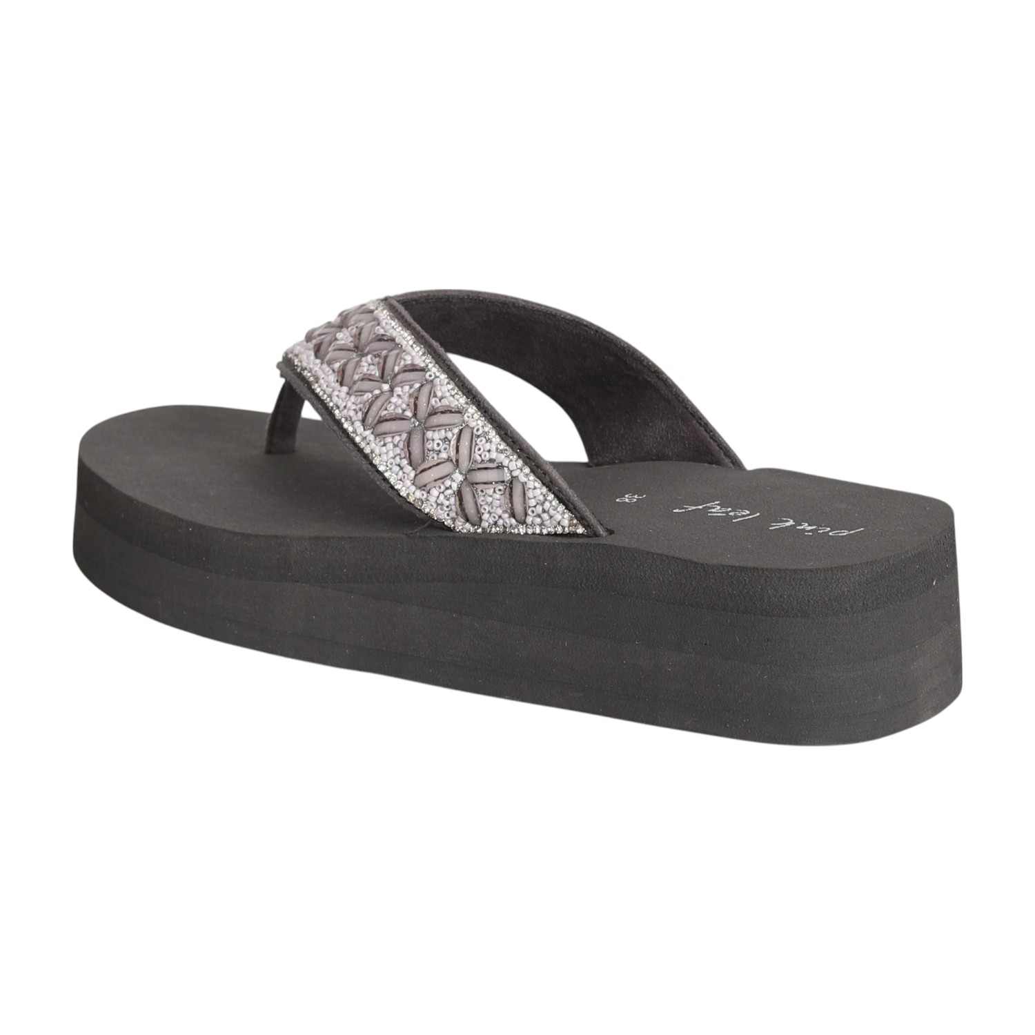 Women's Lunar Bloom Lace Beaded Platform Sandals