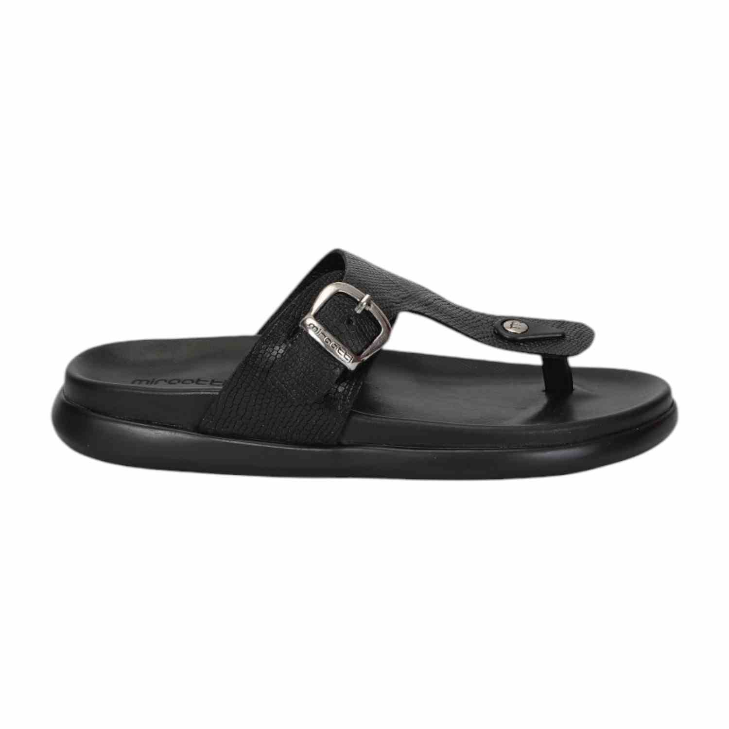 Men Black Comfort chappals