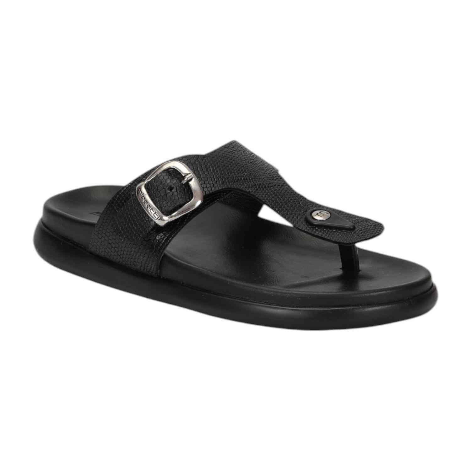 Men Black Comfort chappals