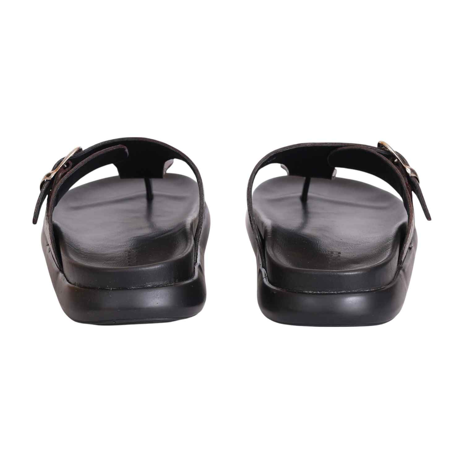 Men Dark Brown Textured Thong Sandal