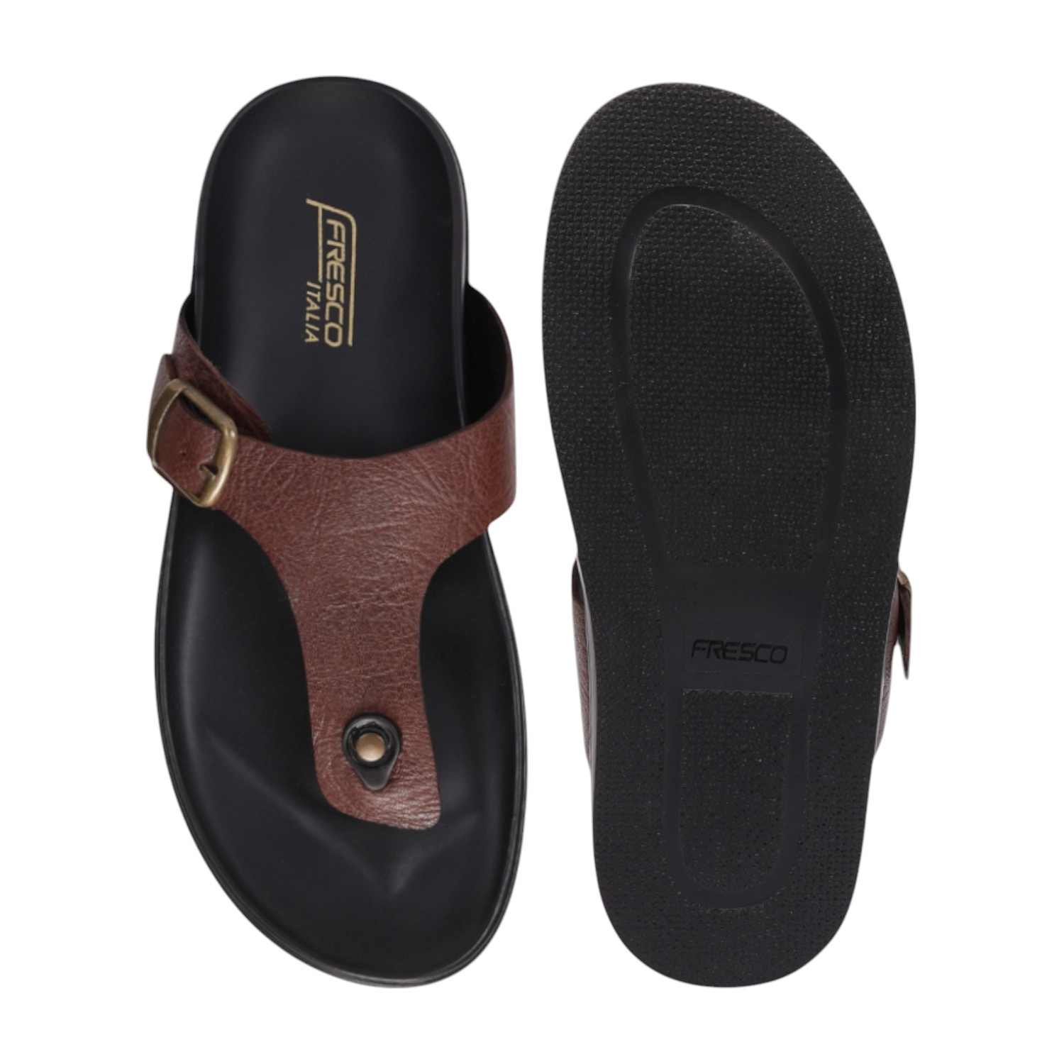 Men Brown Comfort Thongs