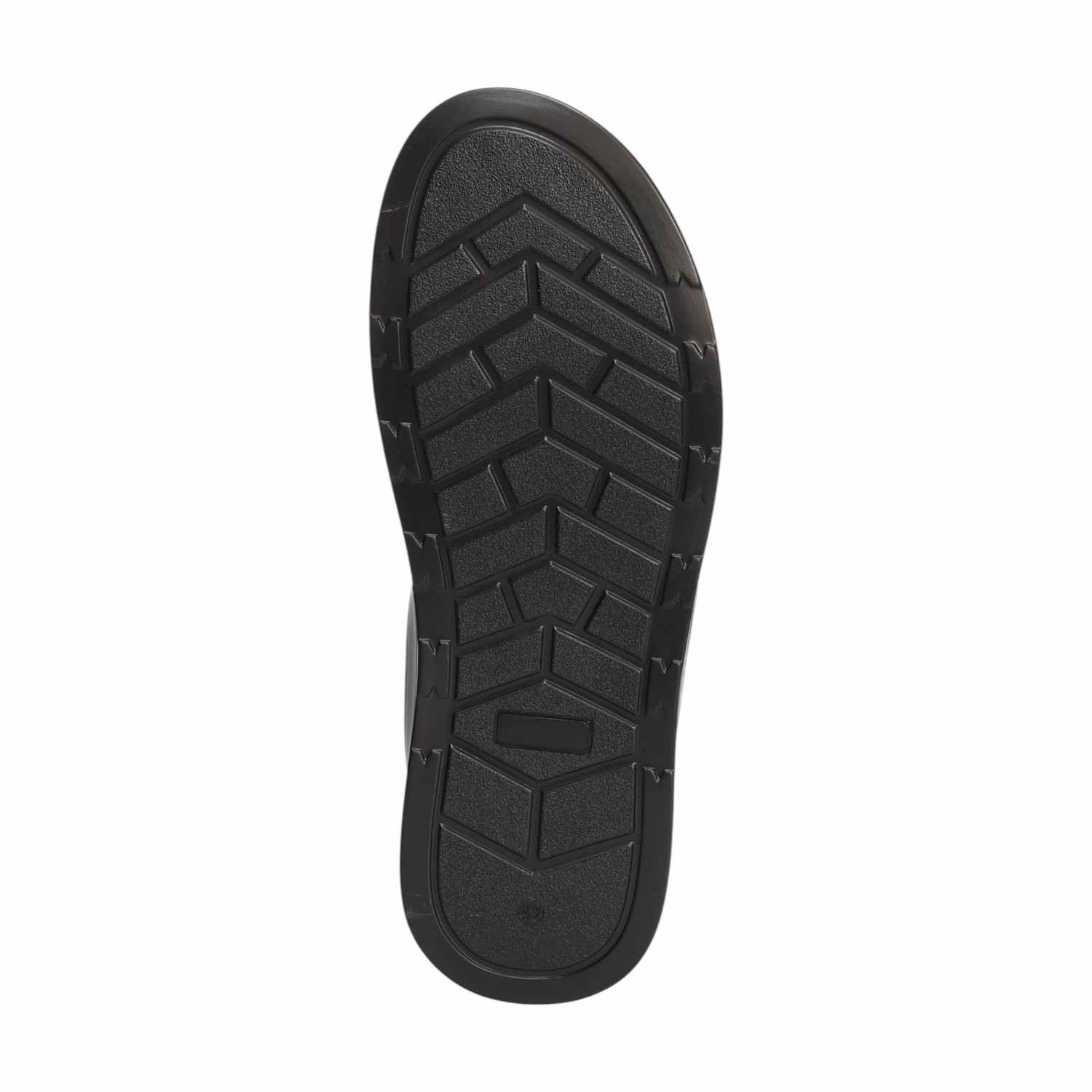 Men Black Toe-Loop Slide Chappal With Dual Strap Design