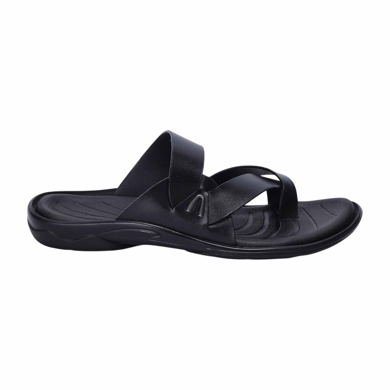 Men Black Comfort Chappals