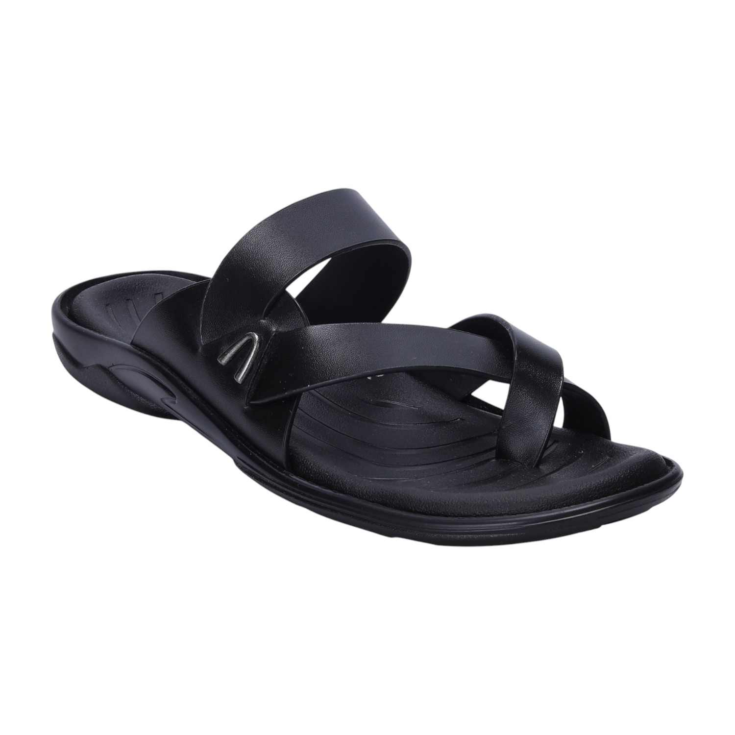 Men Black Comfort Chappals