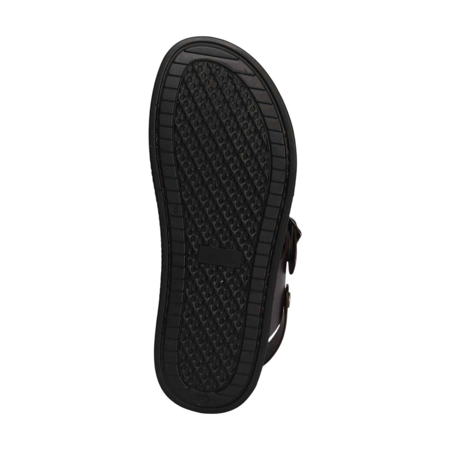 Men Brown Casual Cross-Strap Sandals With Buckle