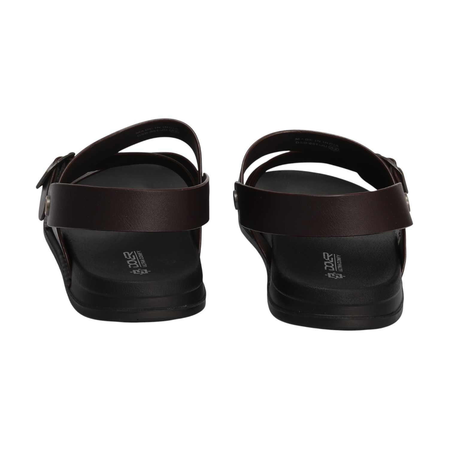 Men Brown Casual Cross-Strap Sandals With Buckle