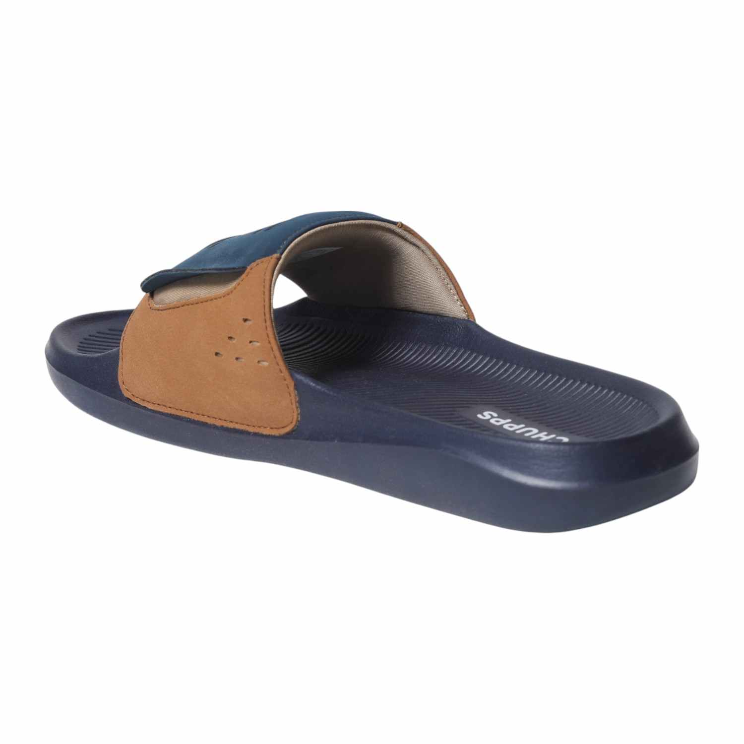 Men Musturd Navy Rubber Slider