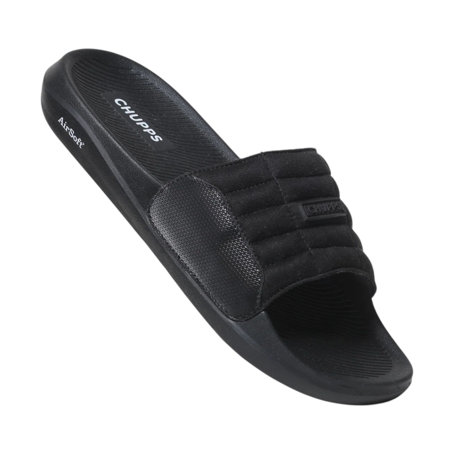 Men Black PU Slider