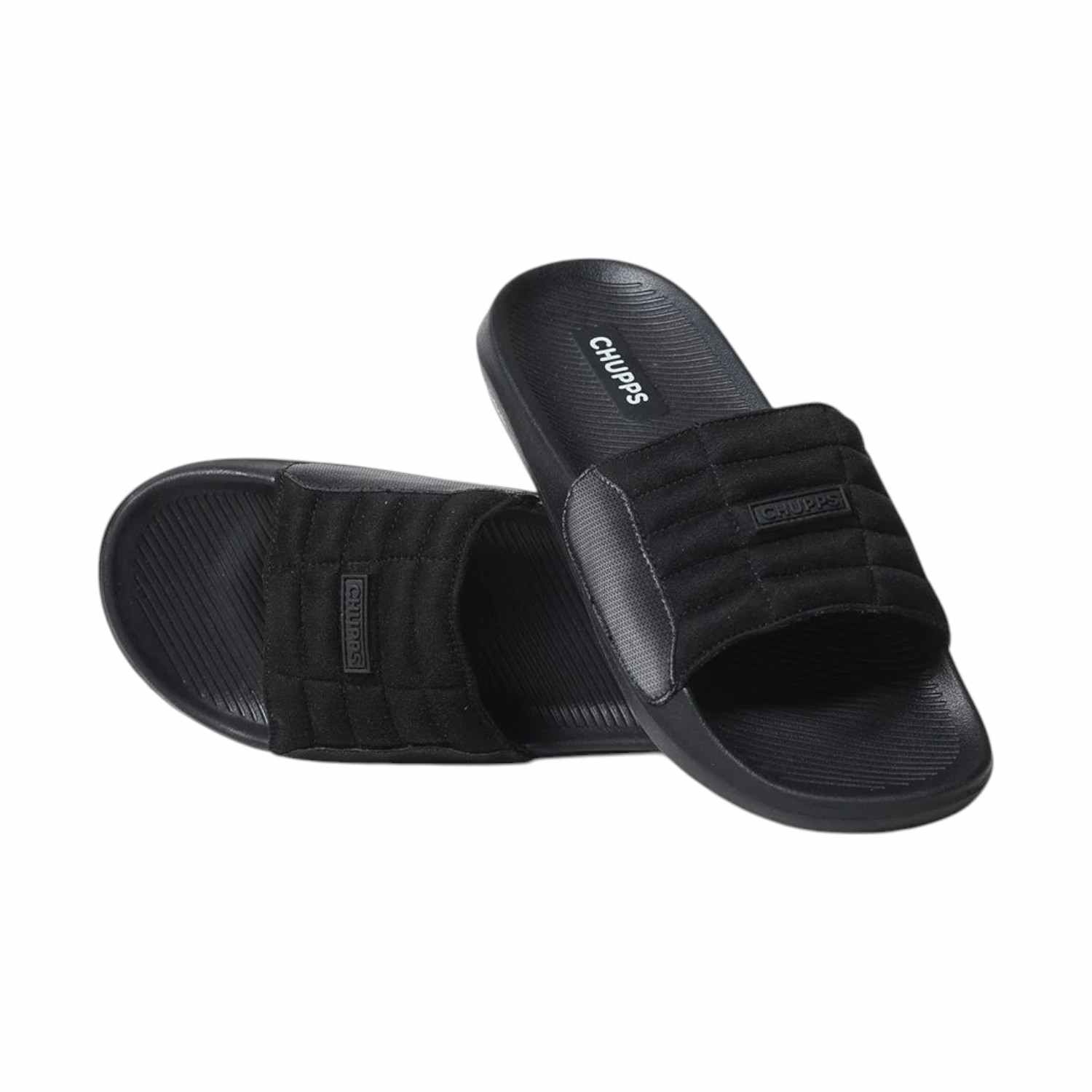 Men Black PU Slider