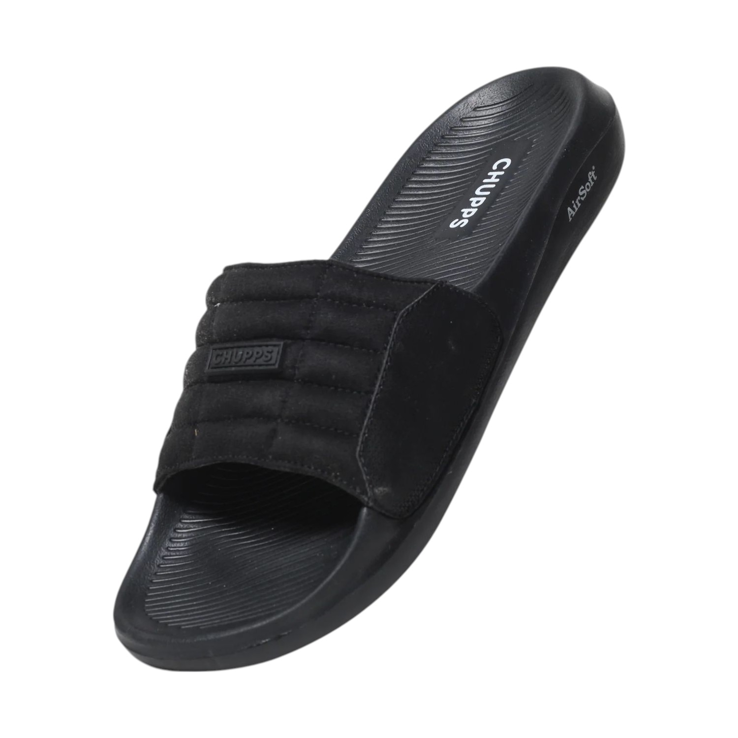 Men Black PU Slider