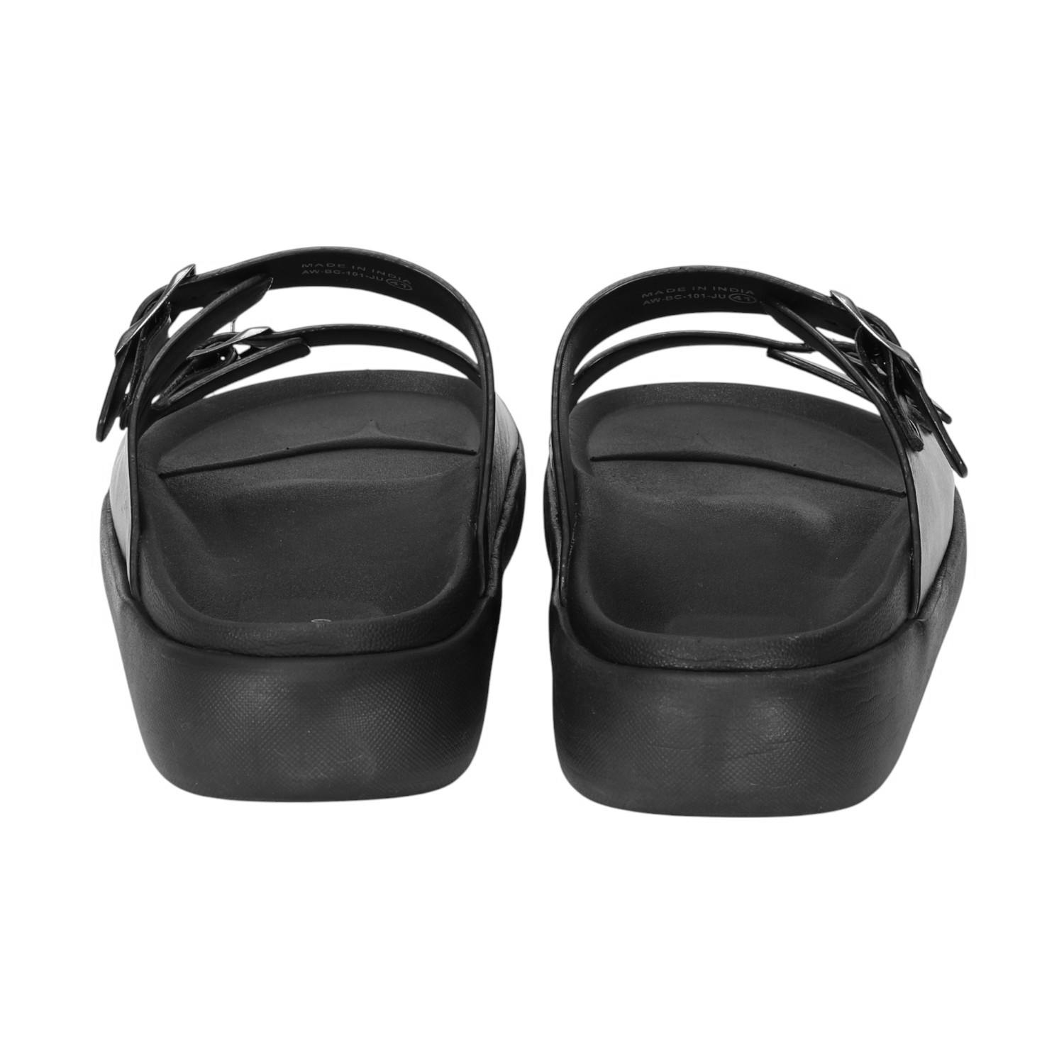 Men Black Comfort Chappals