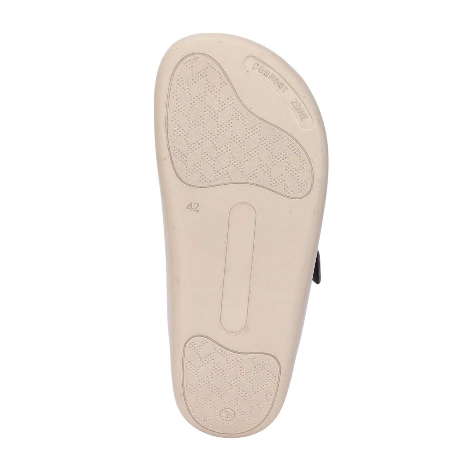 Men Brown Double Buckle Slip On Chappal