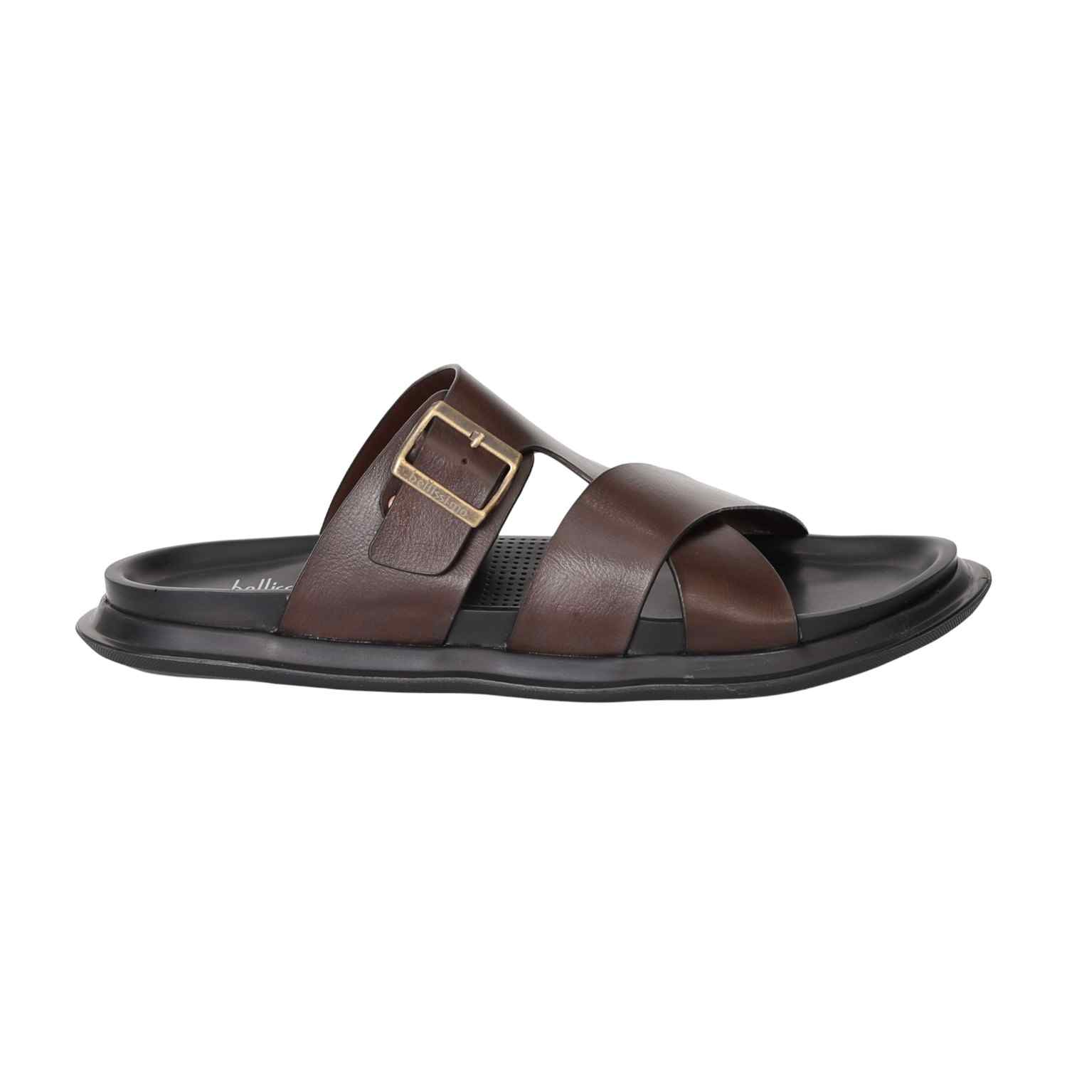 Men Brown Comfort Cross Sandals
