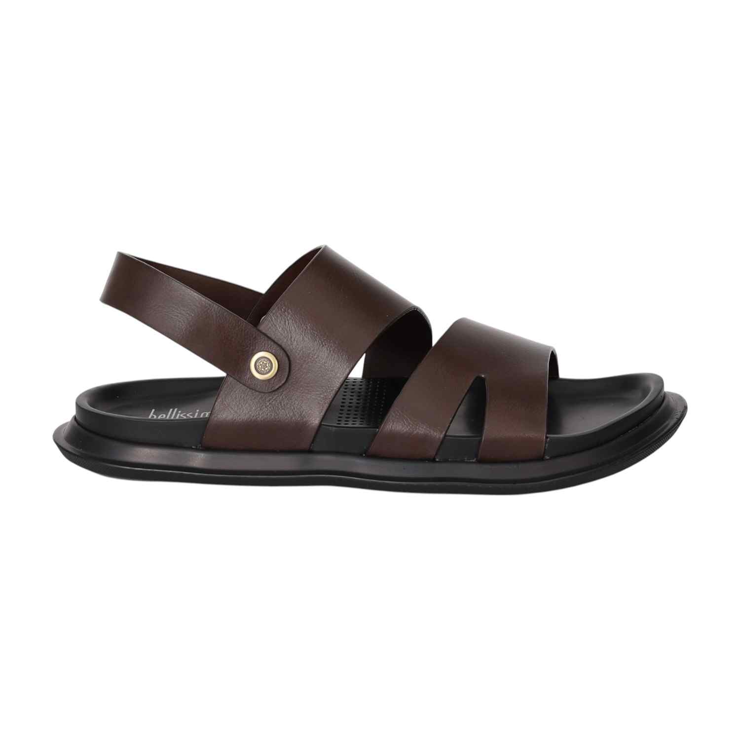 Men Brown Cross-Strap Comfort Sandals