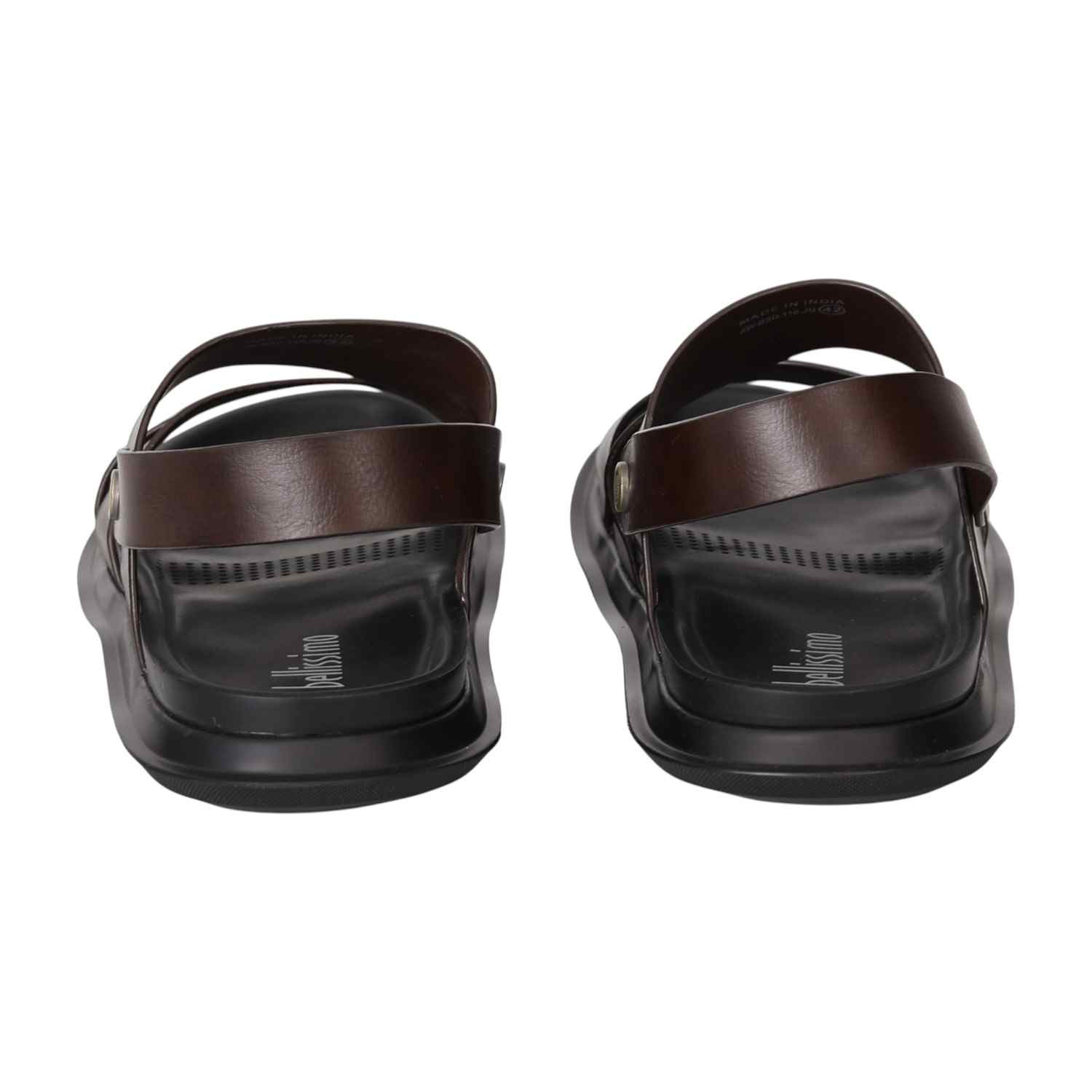 Men Brown Cross-Strap Comfort Sandals