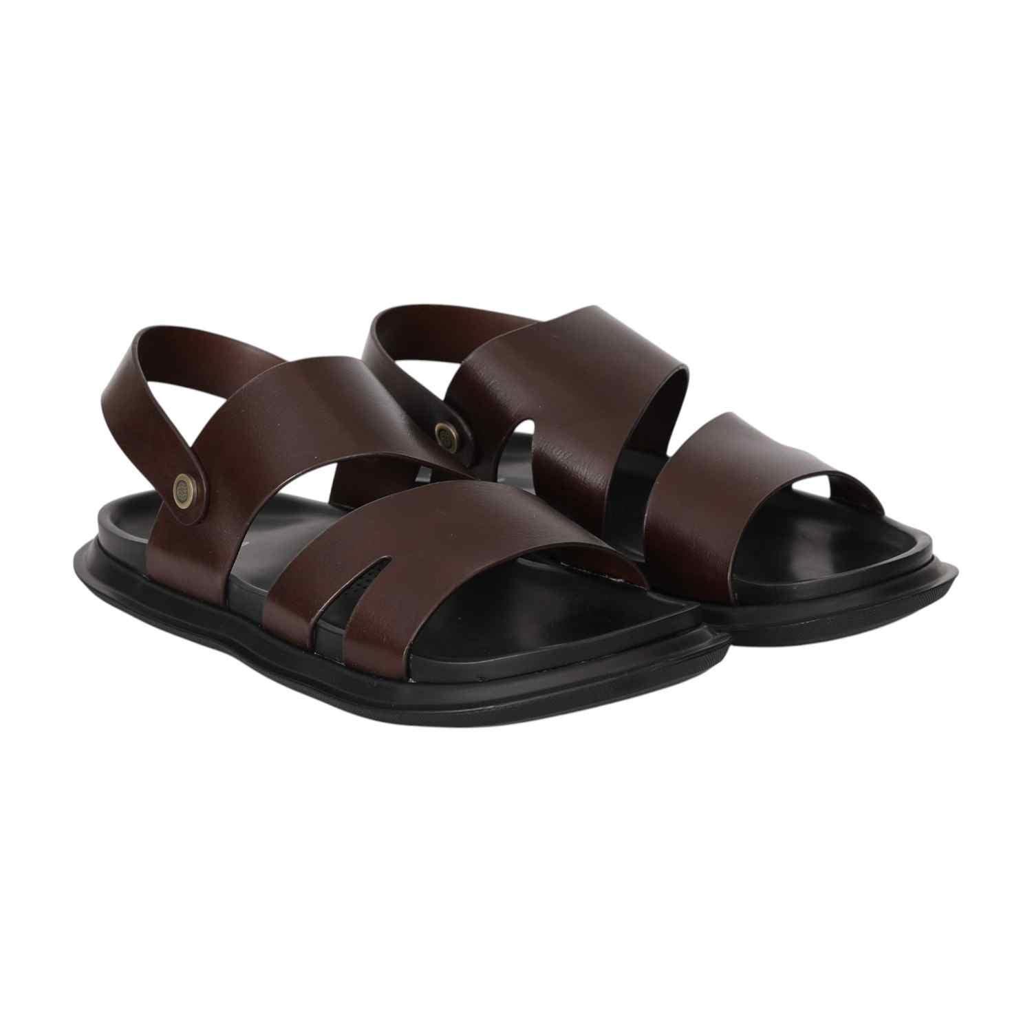 Men Brown Cross-Strap Comfort Sandals