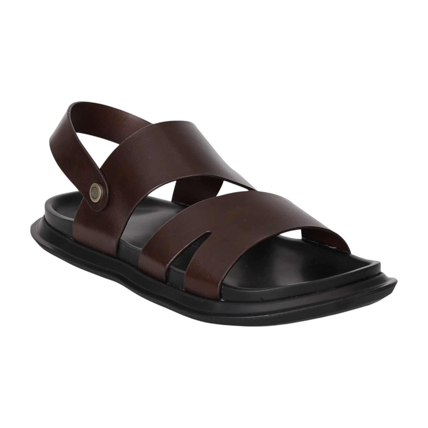 Men Brown Cross-Strap Comfort Sandals