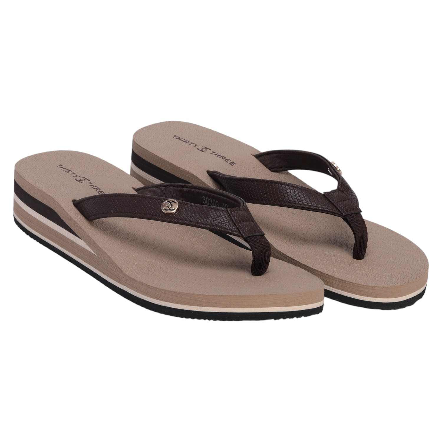 Beige Thongs for Women