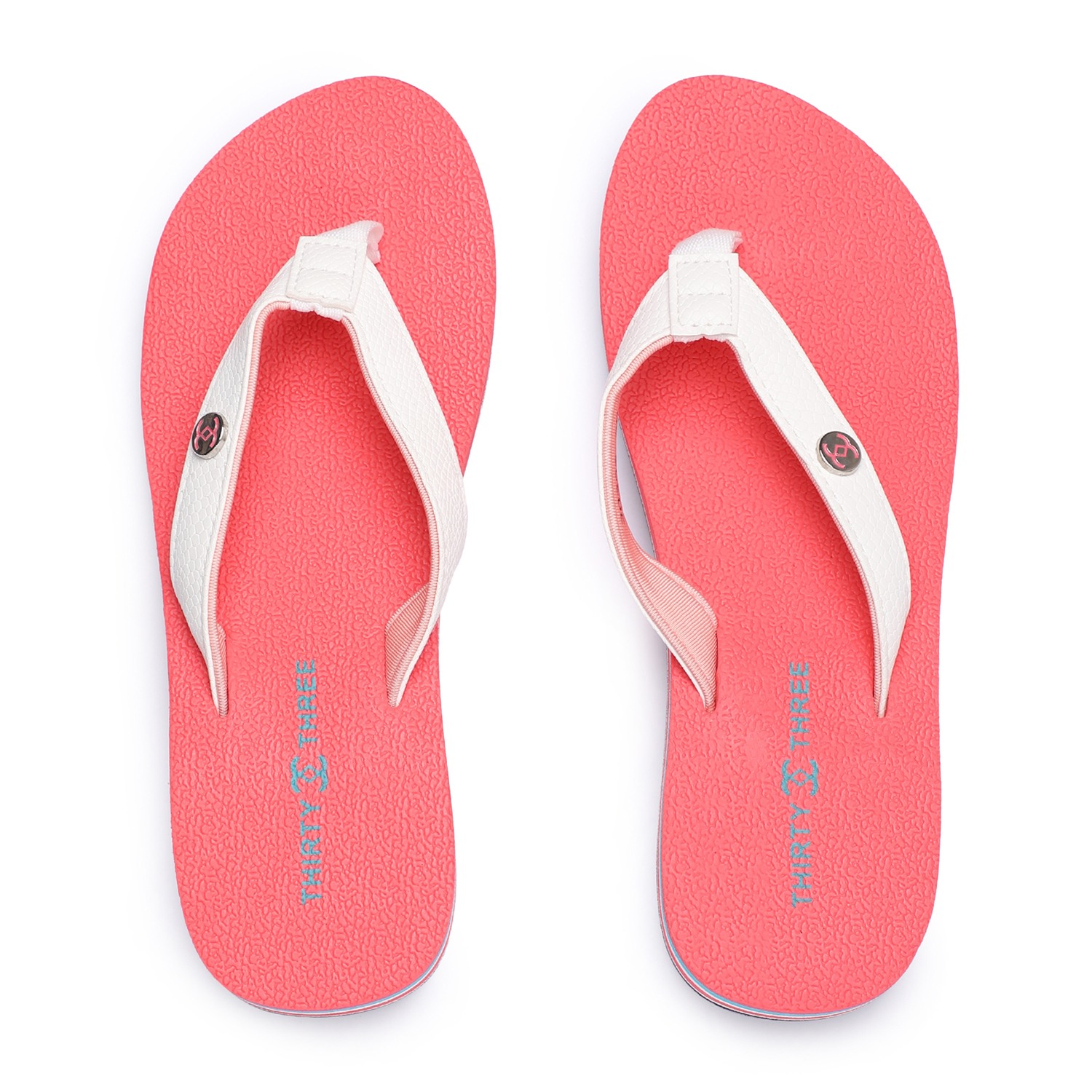 White-Red Flipflops for Women