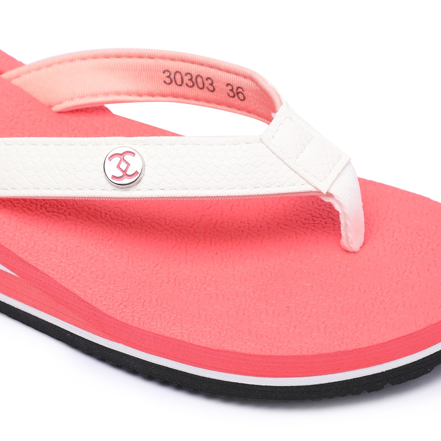 White-Red Flipflops for Women