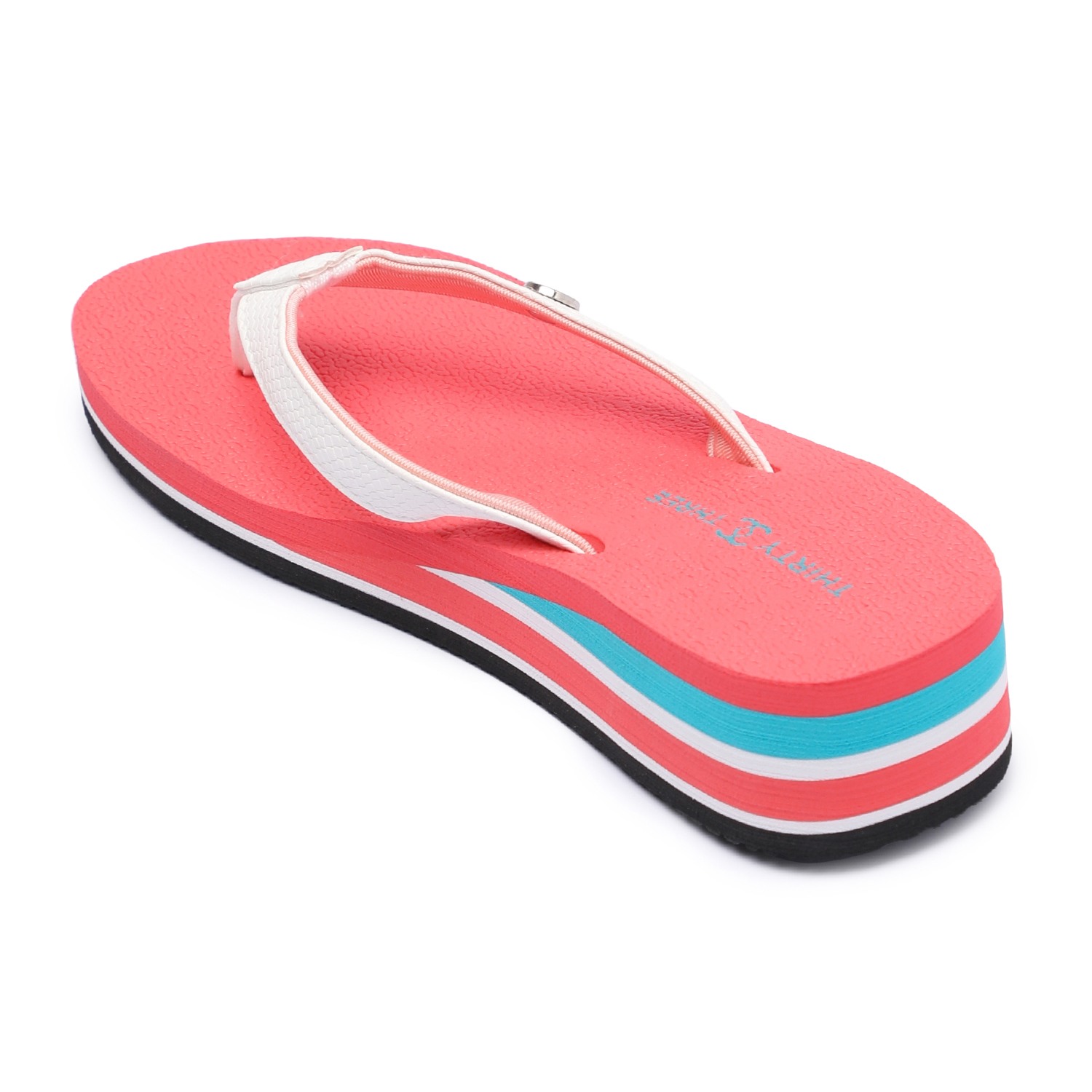 White-Red Flipflops for Women