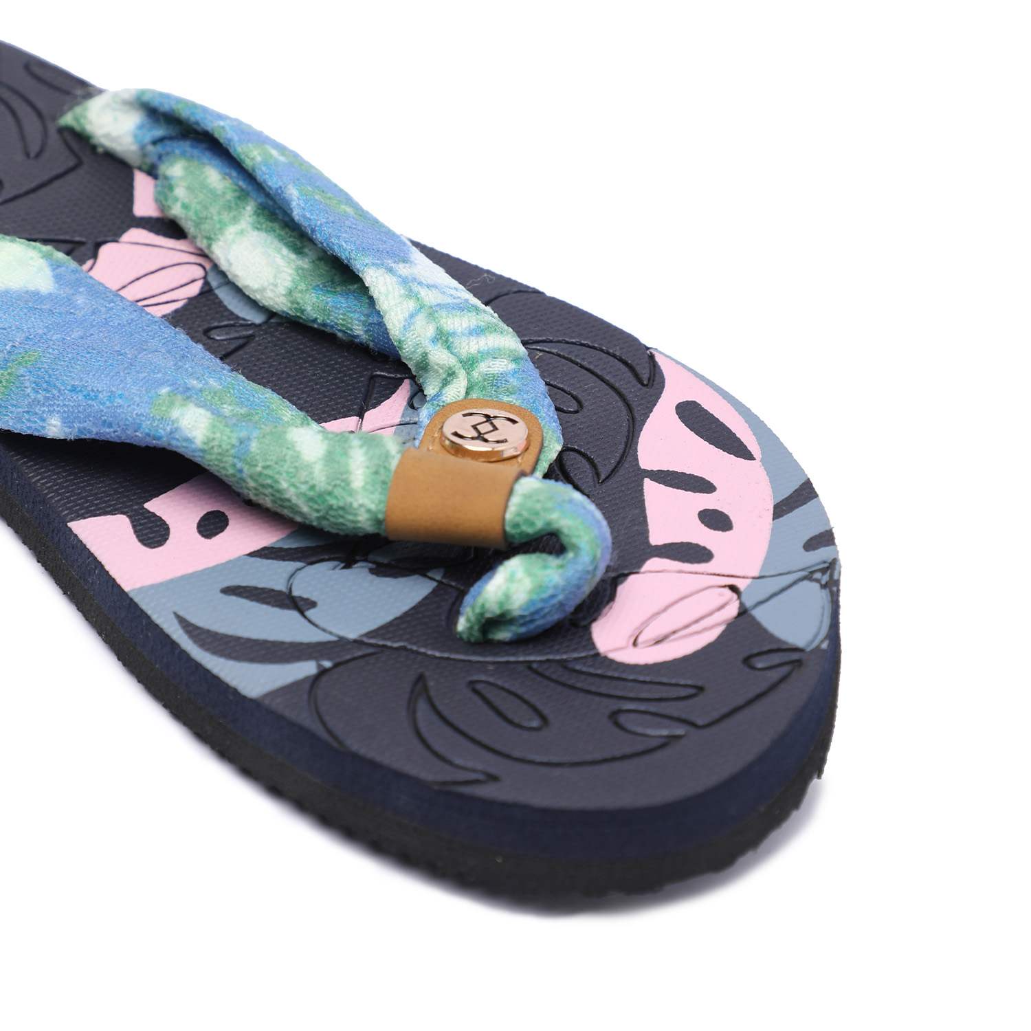 Blue Printed Flipflops for Women