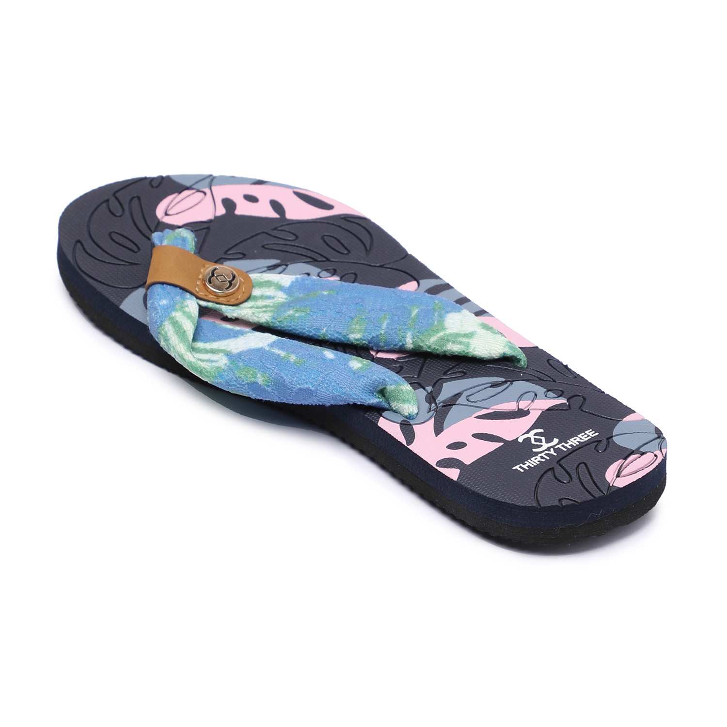 Blue Printed Flipflops for Women