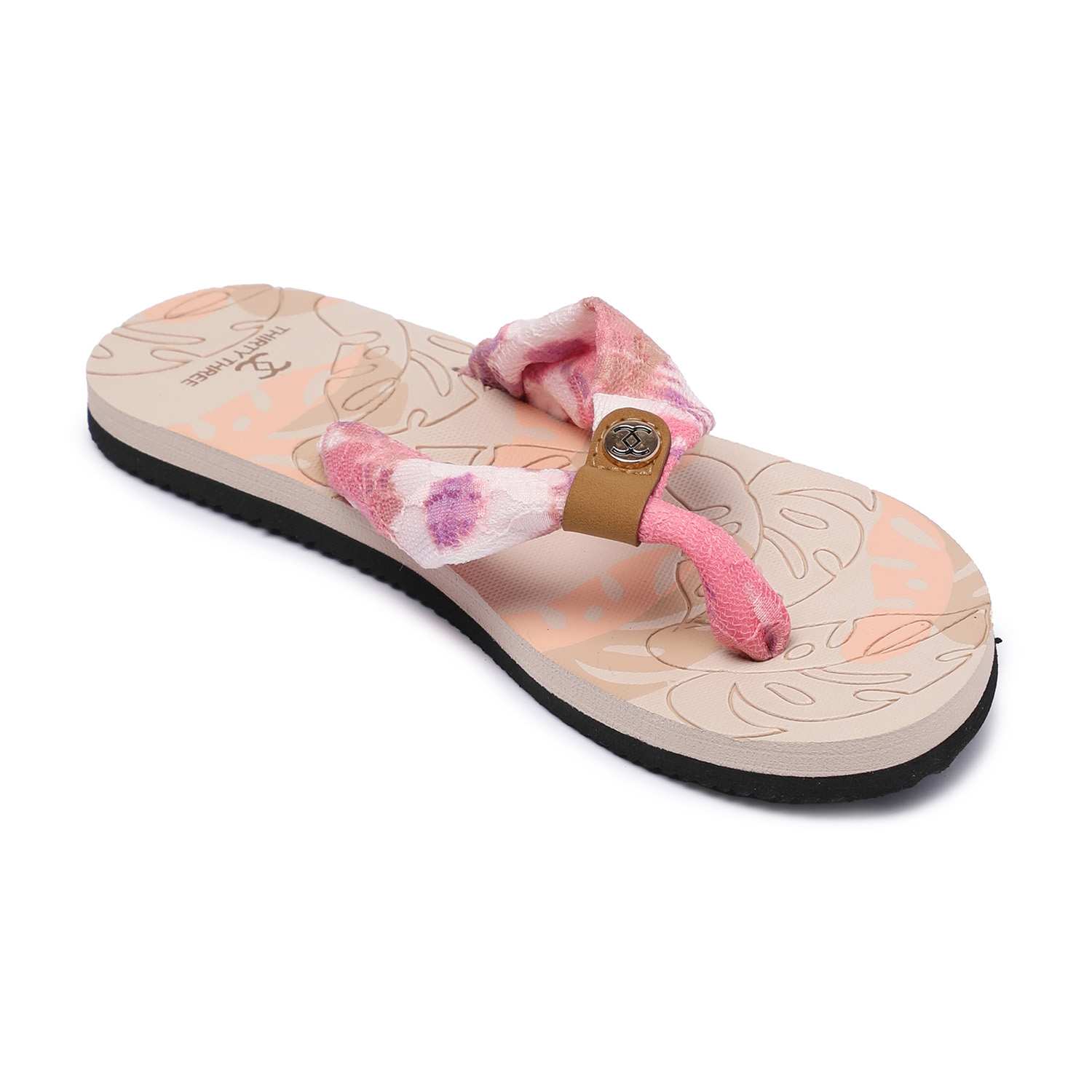 Pink Printed Flipflops for Women