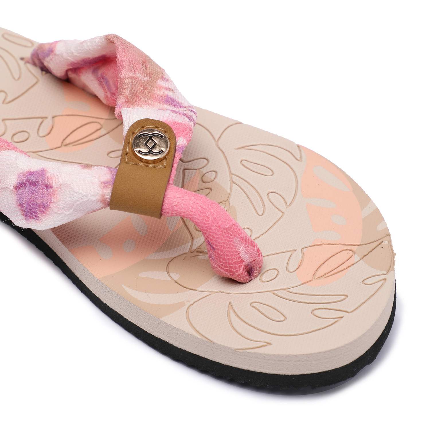 Pink Printed Flipflops for Women