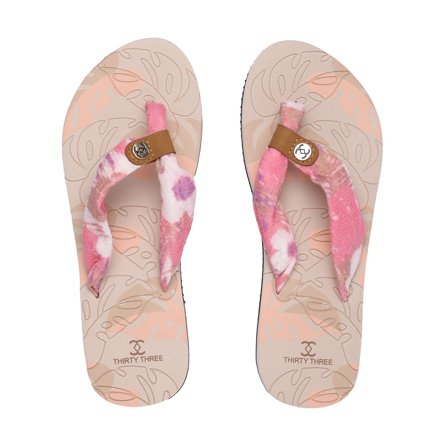 Pink Printed Flipflops for Women