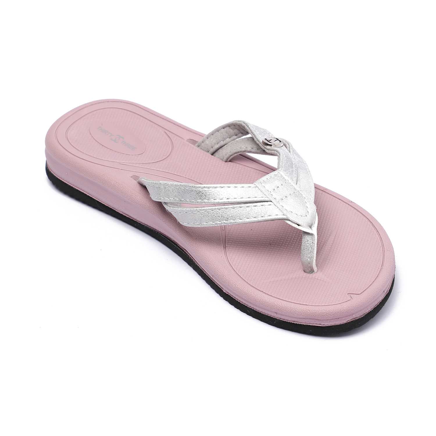 Purple Flip-Flops with Metallic Silver Straps For Women