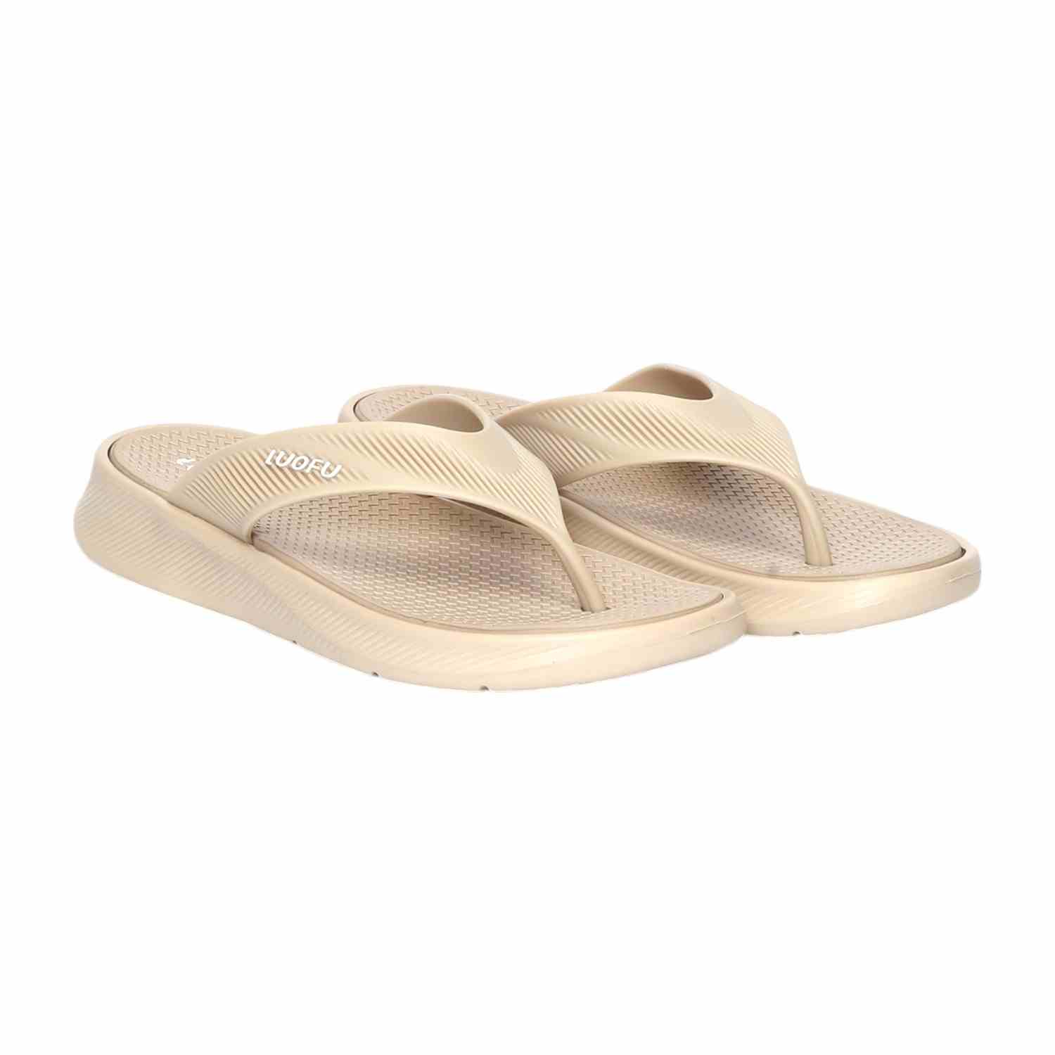 Women Brown Textured EVA Thongs
