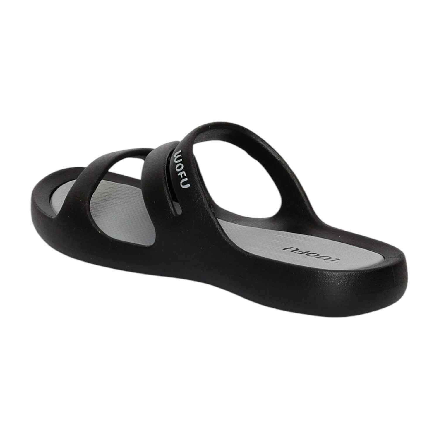 Women Black-Grey Z Strap Flats