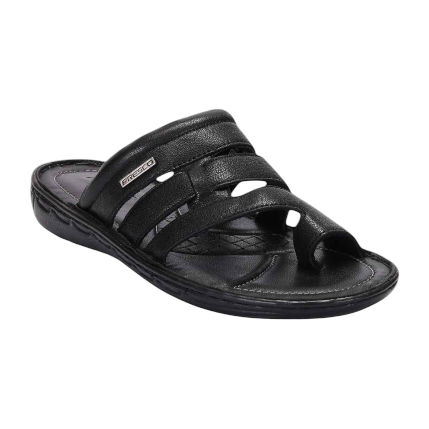 Men Black Comfort Chappal