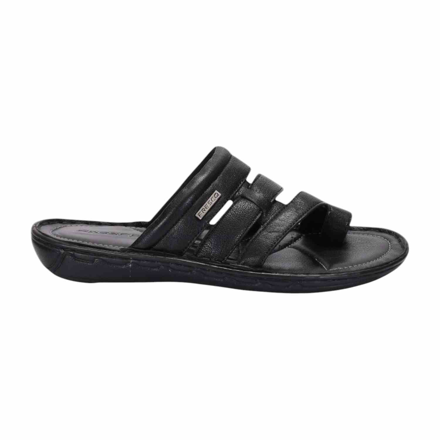 Men Black Comfort Chappal