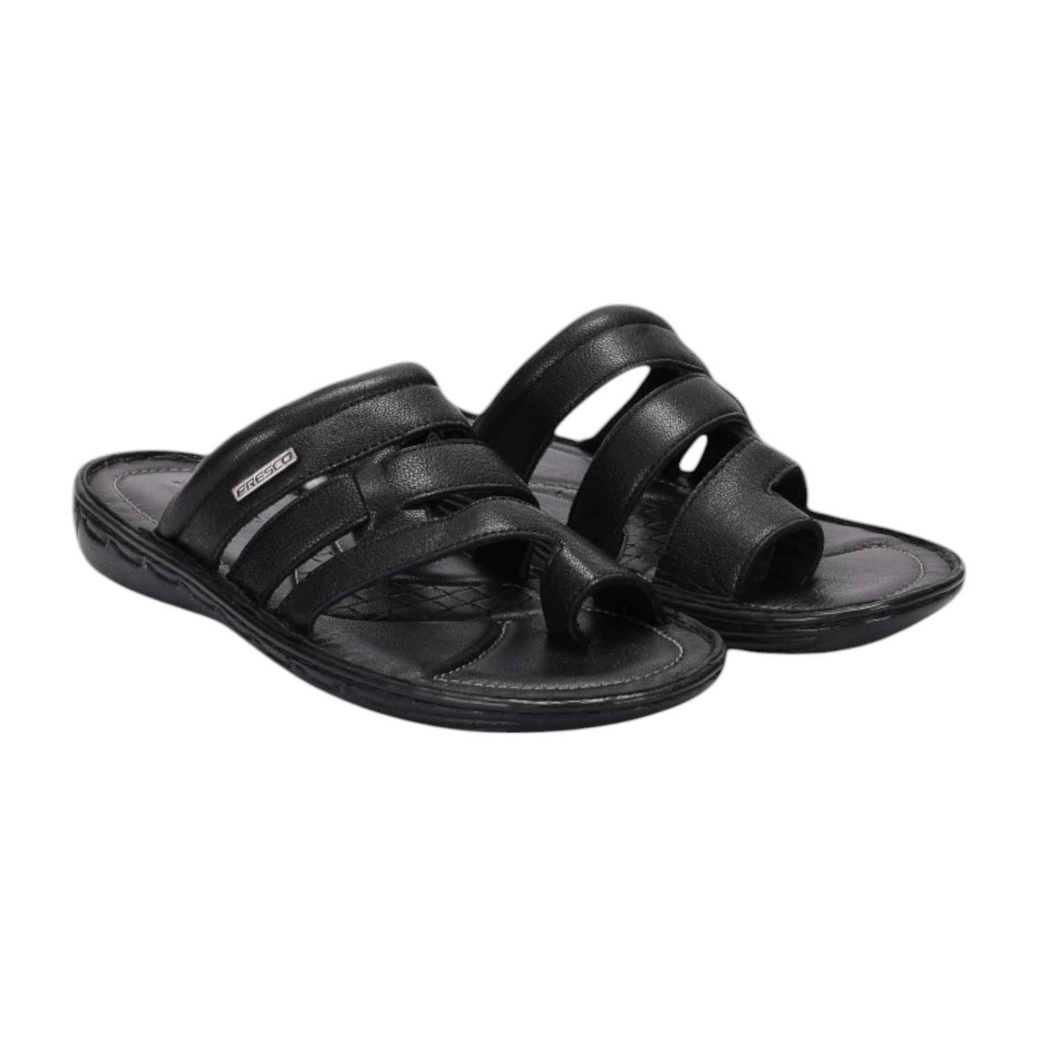Men Black Comfort Chappal