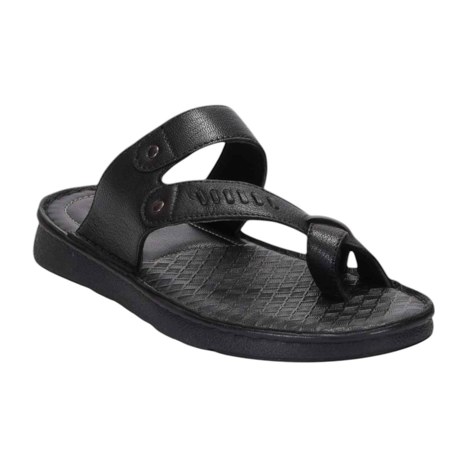 Men Black Comfort Chappal